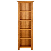 Produktbild för Bokhylla 5 hyllor 45x22x140 cm massiv ek