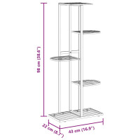 Produktbild för Växtställ med 5 hyllor 43x22x98 cm svart metall