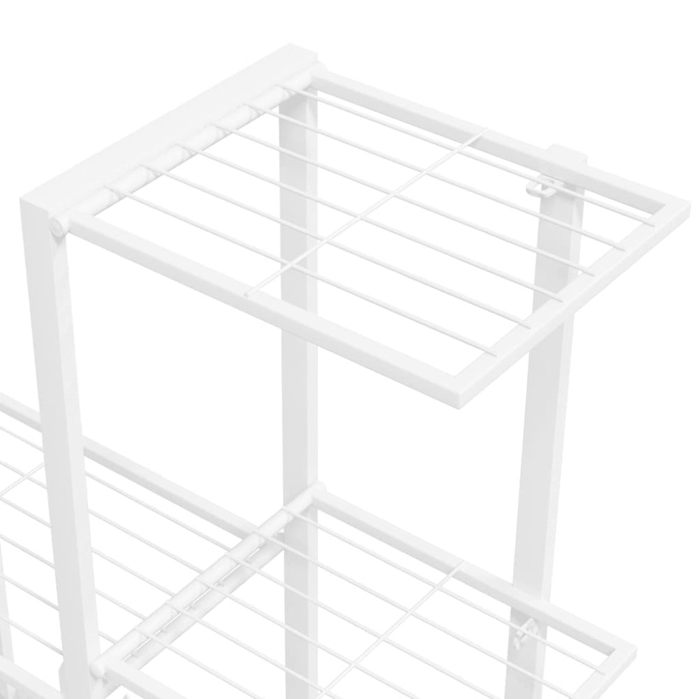 Produktbild för Växtställ på hjul 94,5x25x92,5 cm vit metall