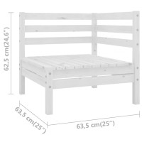 Produktbild för Hörnsektion till pallsoffa 2 st vit massiv furu