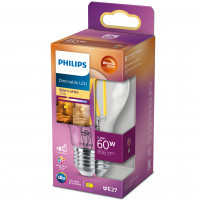 Philips LED E27 Normal 60W Klar Dimbar