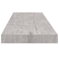 Produktbild för Svävande vägghyllor 2 st betonggrå 80x23,5x3,8 cm MDF