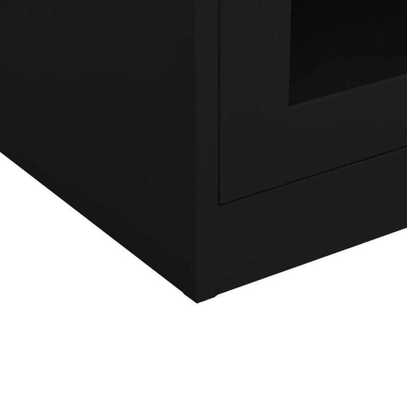 Produktbild för Dokumentskåp svart 90x40x70 cm stål