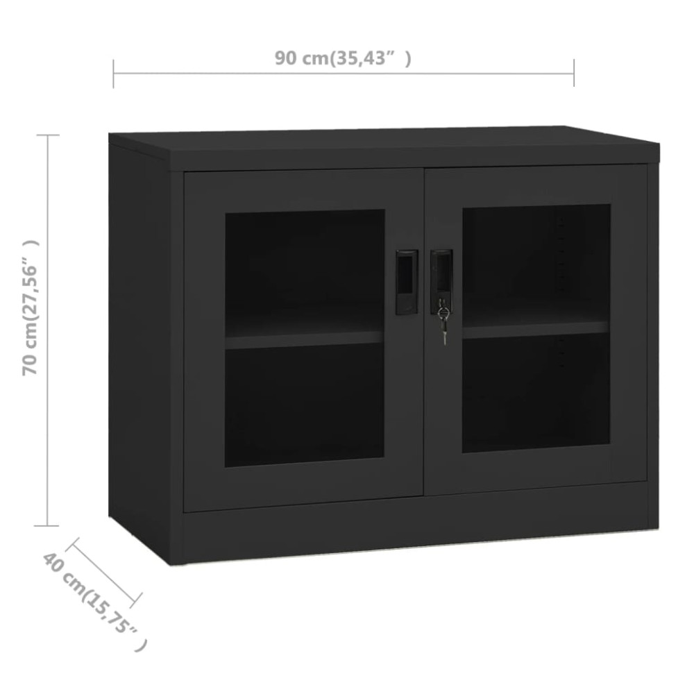 Produktbild för Dokumentskåp antracit 90x40x70 cm stål