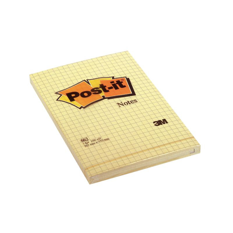 Produktbild för Memoblock POST-IT rutat 102x152 gul