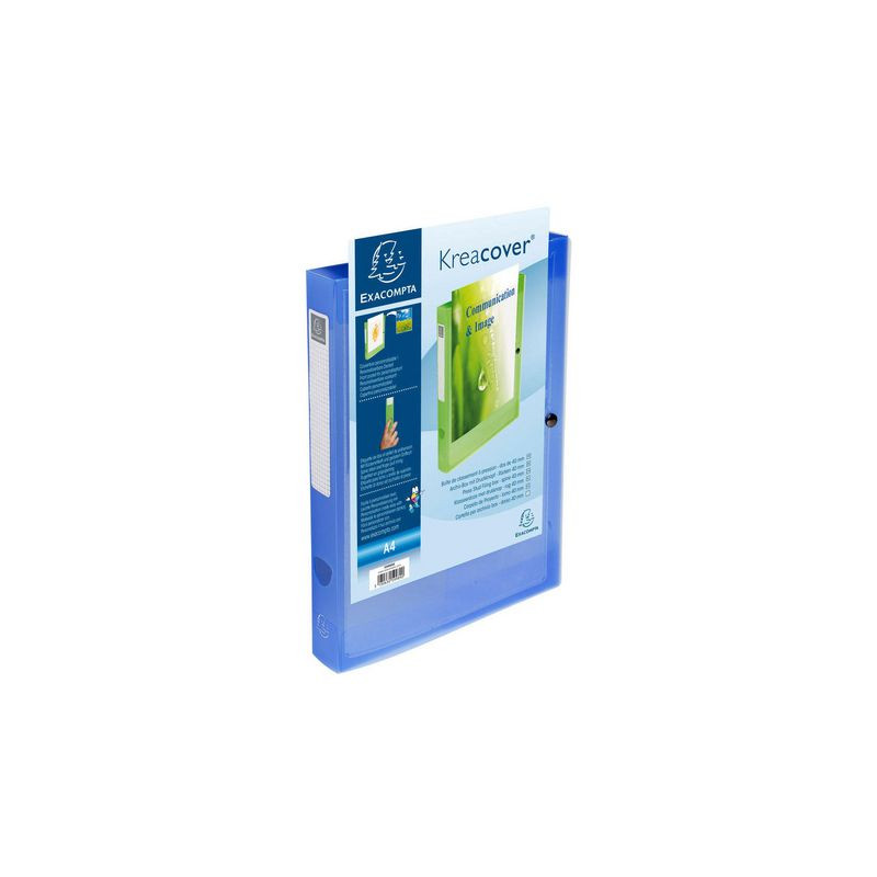 Produktbild för Boxmapp EXACOMPTA A4 PP transp blå