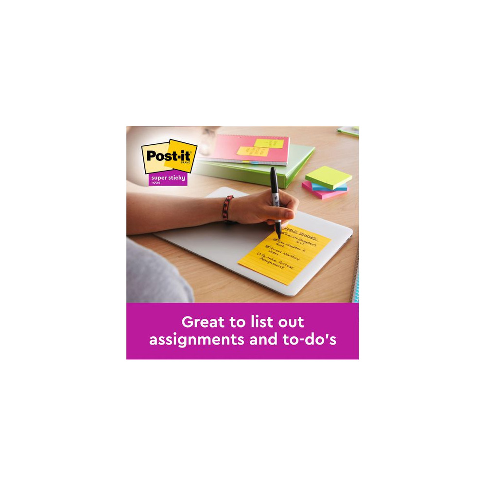 Produktbild för Notes POST-IT SS linjerat 125x200mm 2/fp
