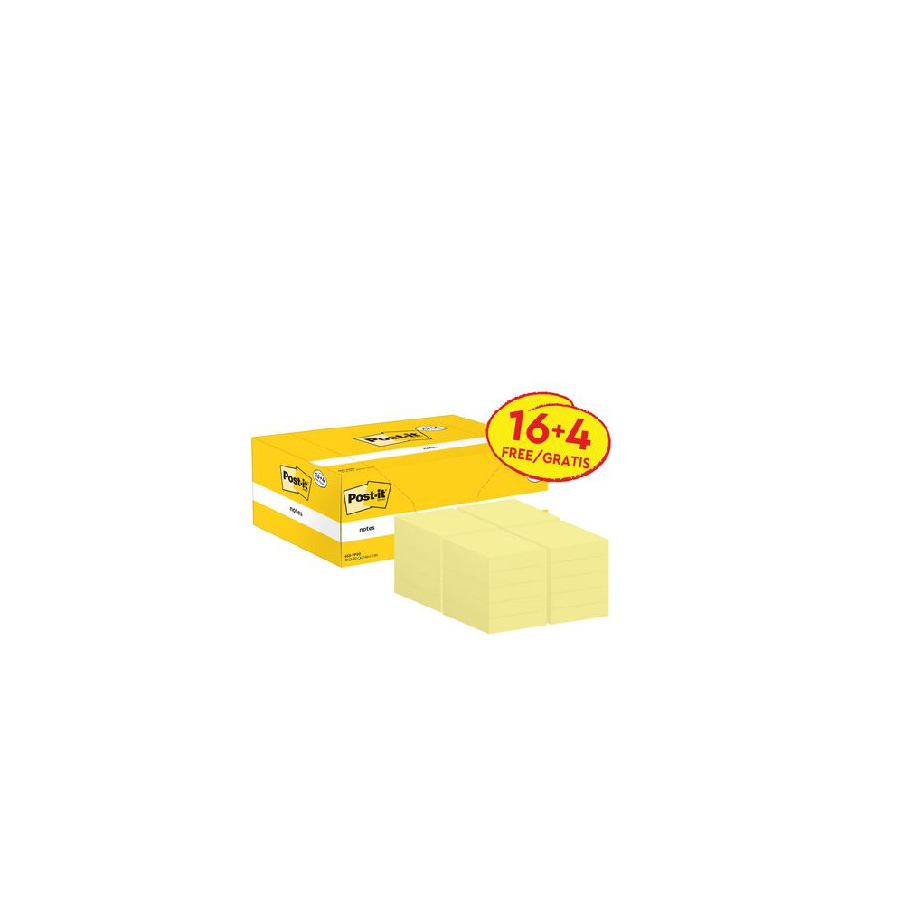 Produktbild för Notes POST-IT Värdepack 38x51mm gu 20/fp