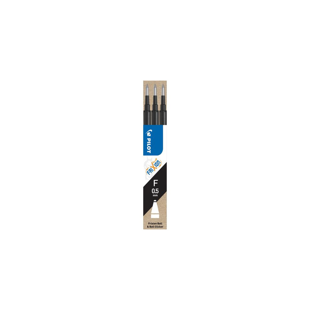 Produktbild för Refill PILOT Frixion 0,5mm svart 3/fp