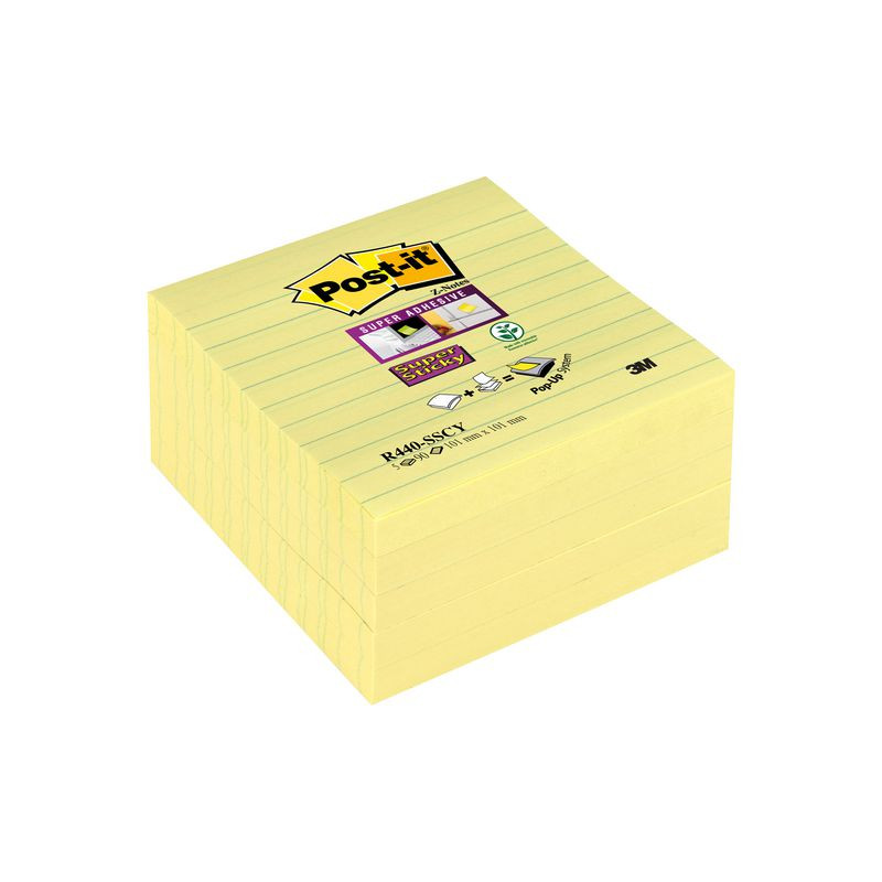 Produktbild för Notes POST-IT Z SS Linj 101x101 gul 5/fp