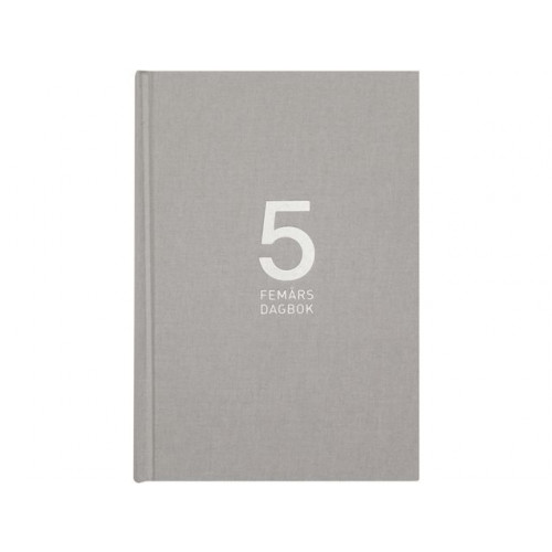 Burde 5-årsdagbok linne grå - 1057