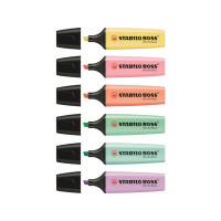 Produktbild för Överstrykningspenna BOSS pastell 6/fp