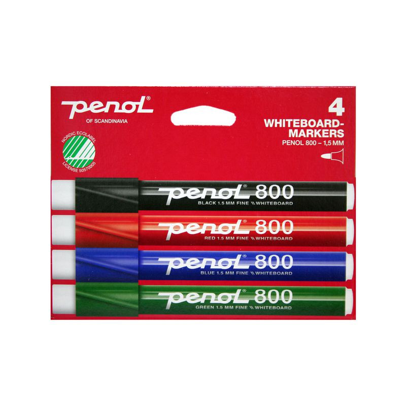Produktbild för Whiteboardpenna PENOL 800 rund 4/fp