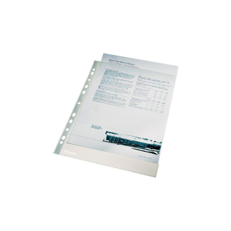 Produktbild för Plastficka ESSELTE A4 klar 0,11mm 100/fp