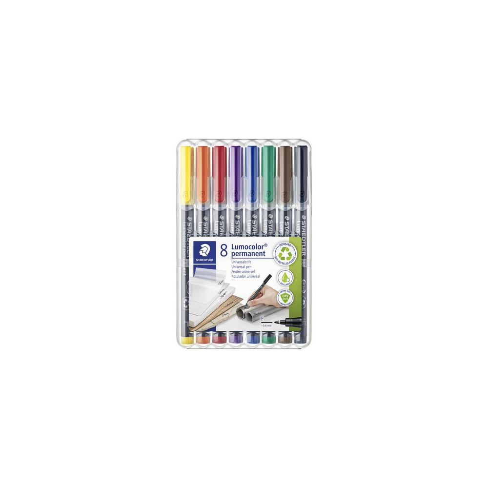 Produktbild för Universalpenna LUMOCOLOR F P 8/fp