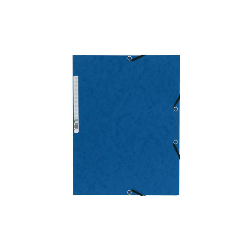 Produktbild för Gummibandsmapp kartong 3-kl A4 blå