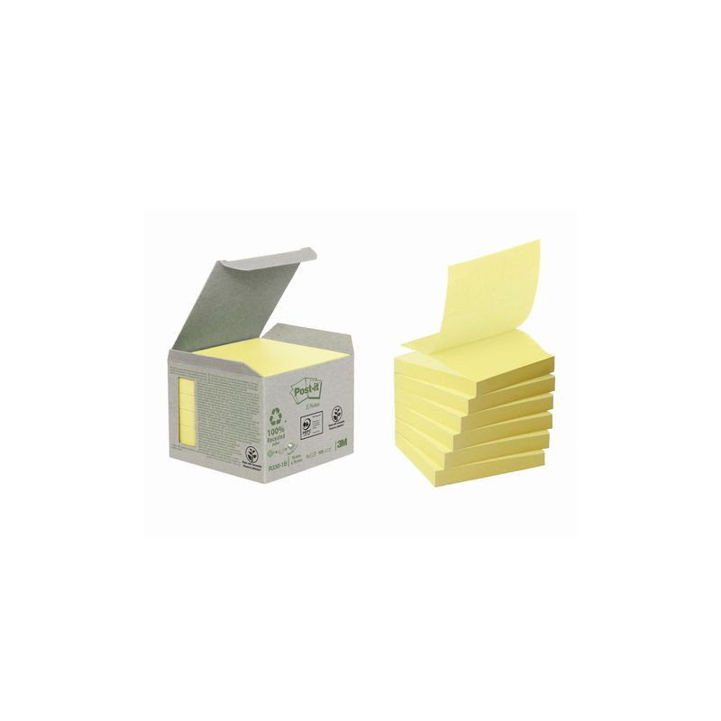 Produktbild för Notes POST-IT Z-block 76x76mm gul 6/fp