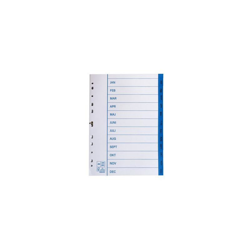 Produktbild för Pappersregister A4 jan-dec 10/fp