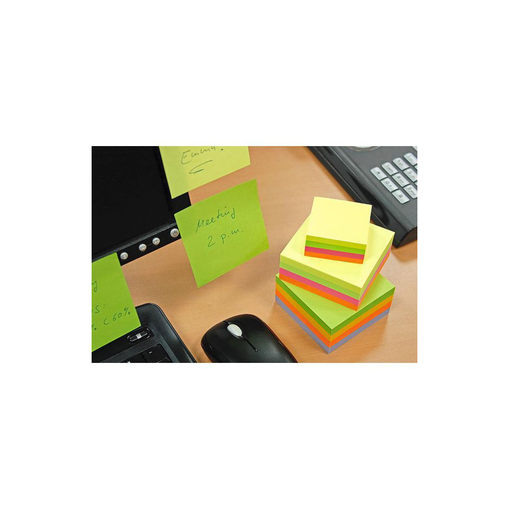 Produktbild för Notes INFO NOTES kub 50x50mm neon