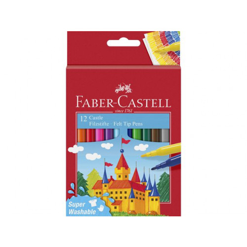 FABER-CASTELL Fiberpenna Barn sorterade färger 12/FP