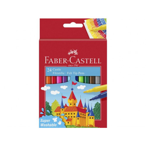 FABER-CASTELL Fiberpenna Barn sorterade färger 24/FP
