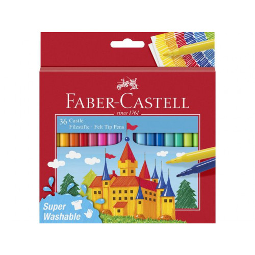 FABER-CASTELL Fiberpenna Barn sorterade färger 36/FP