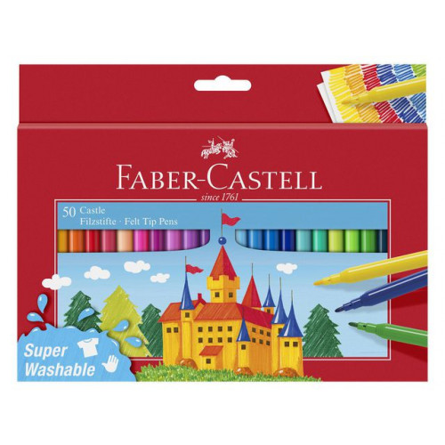 FABER-CASTELL Fiberpennor Barn sorterade färger 50/fp