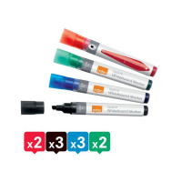 Produktbild för Whiteboardpenna NOBO Liq sned mix 10/fp