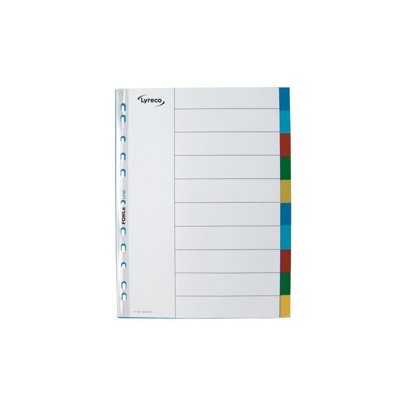 Produktbild för Plastregister LYRECO A4+ PP 10-flik färg