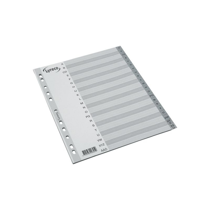 Produktbild för Plastregister LYRECO A4 PP A-Ö grå