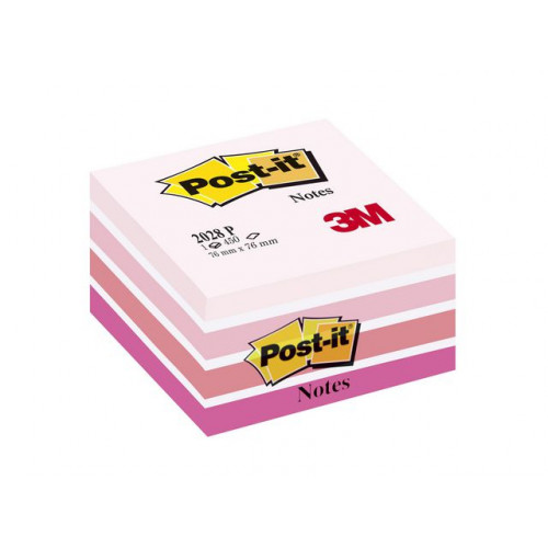 Post-it Notes POST-IT kub 76x76mm rosa/vit