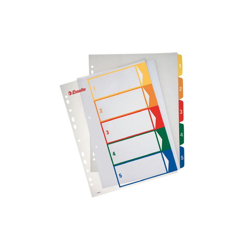 Produktbild för Plastregister ESSELTE PP A4+ 1-5 färger