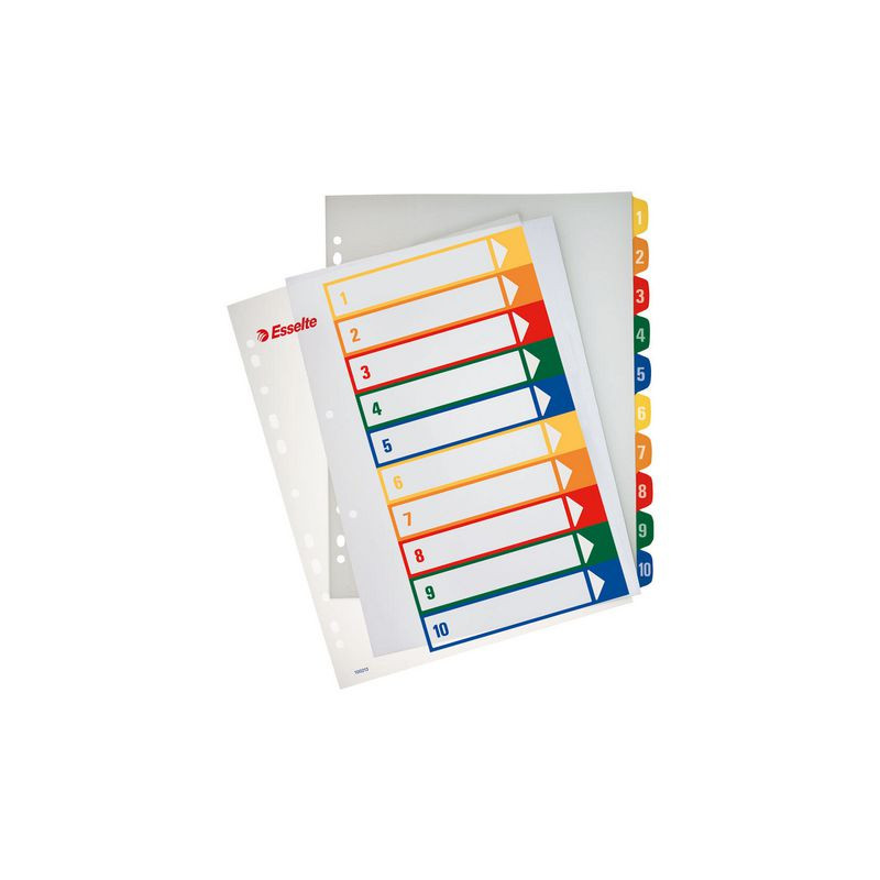 Produktbild för Plastregister ESSELTE PP A4+ 1-10 färger