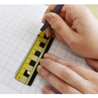 Produktbild för Linjal 30cm dm/cm/mm-grader plast 10/fp