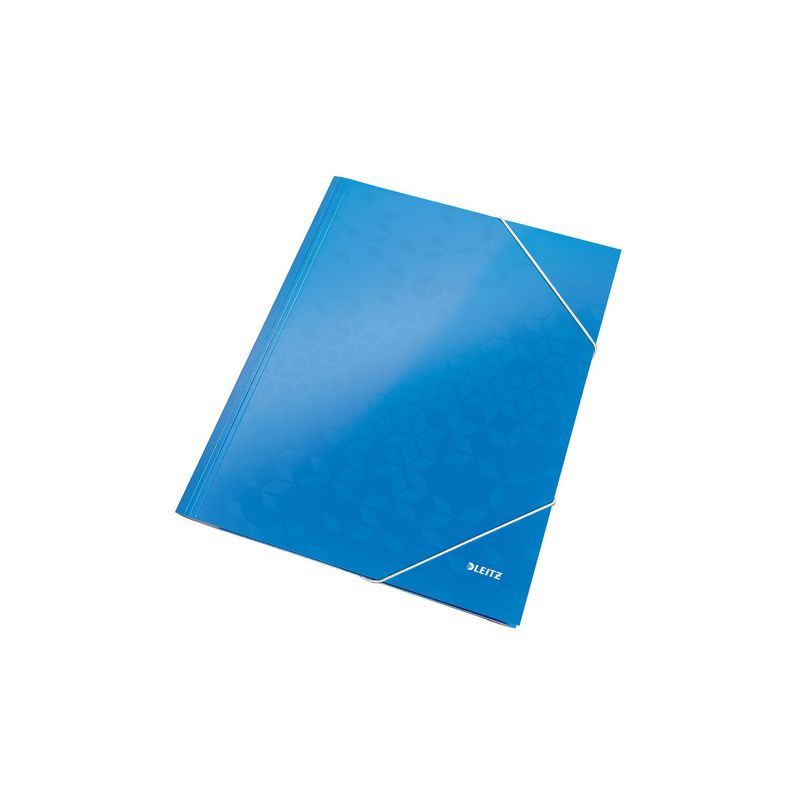 Produktbild för Gummibandsmapp LEITZ WOW 3-kl A4 blå