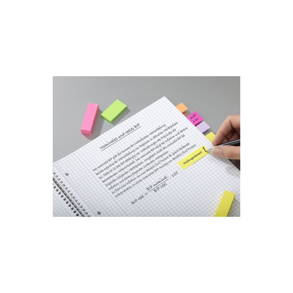 Produktbild för Index POST-IT 15x50mm 5 färger 500/fp