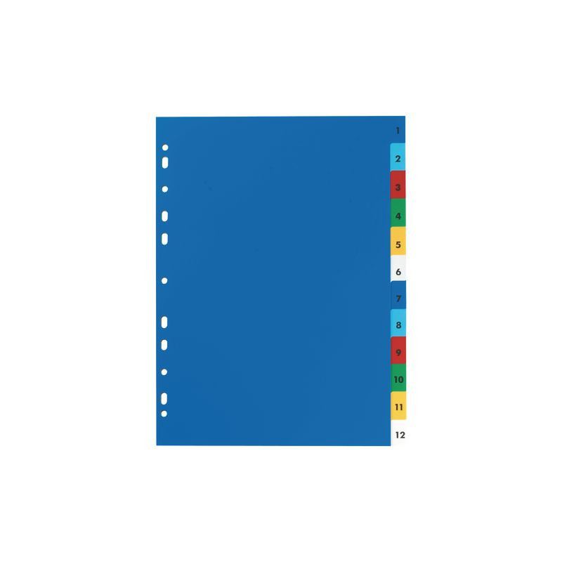 Produktbild för Plastregister ELBA A4 1-12 olika färger