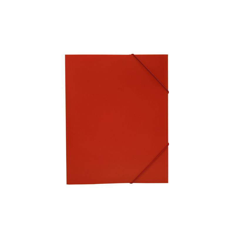 Produktbild för Gummibandsmapp plast 3-klaff A4 röd