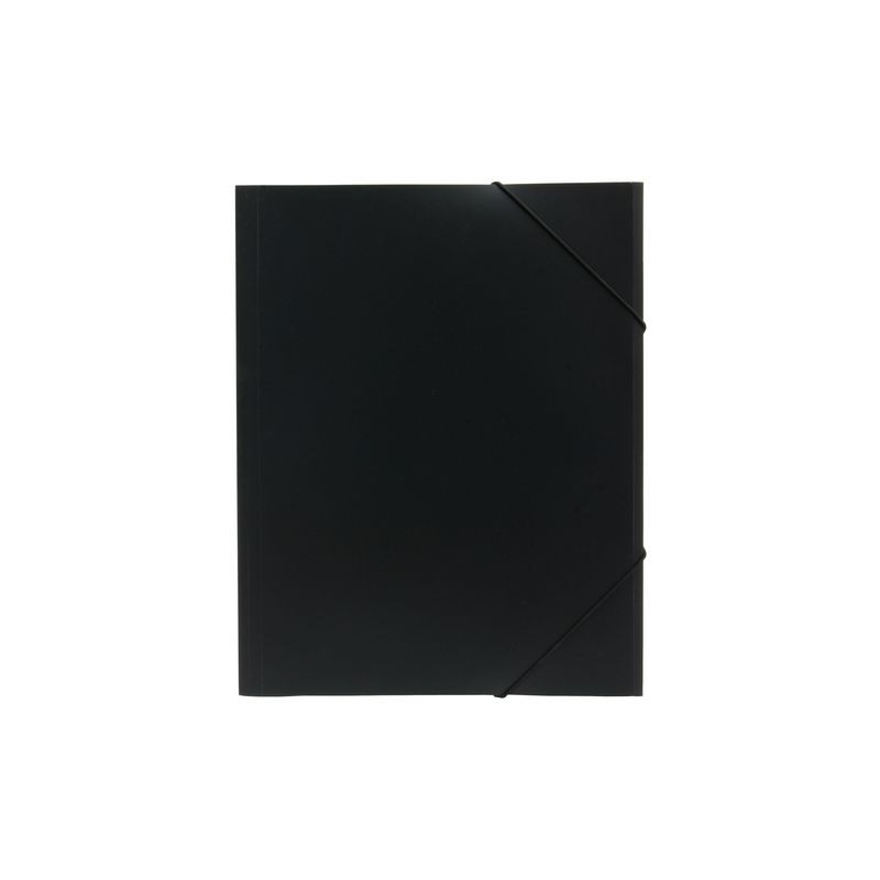 Produktbild för Gummibandsmapp plast 3-klaff A4 svart