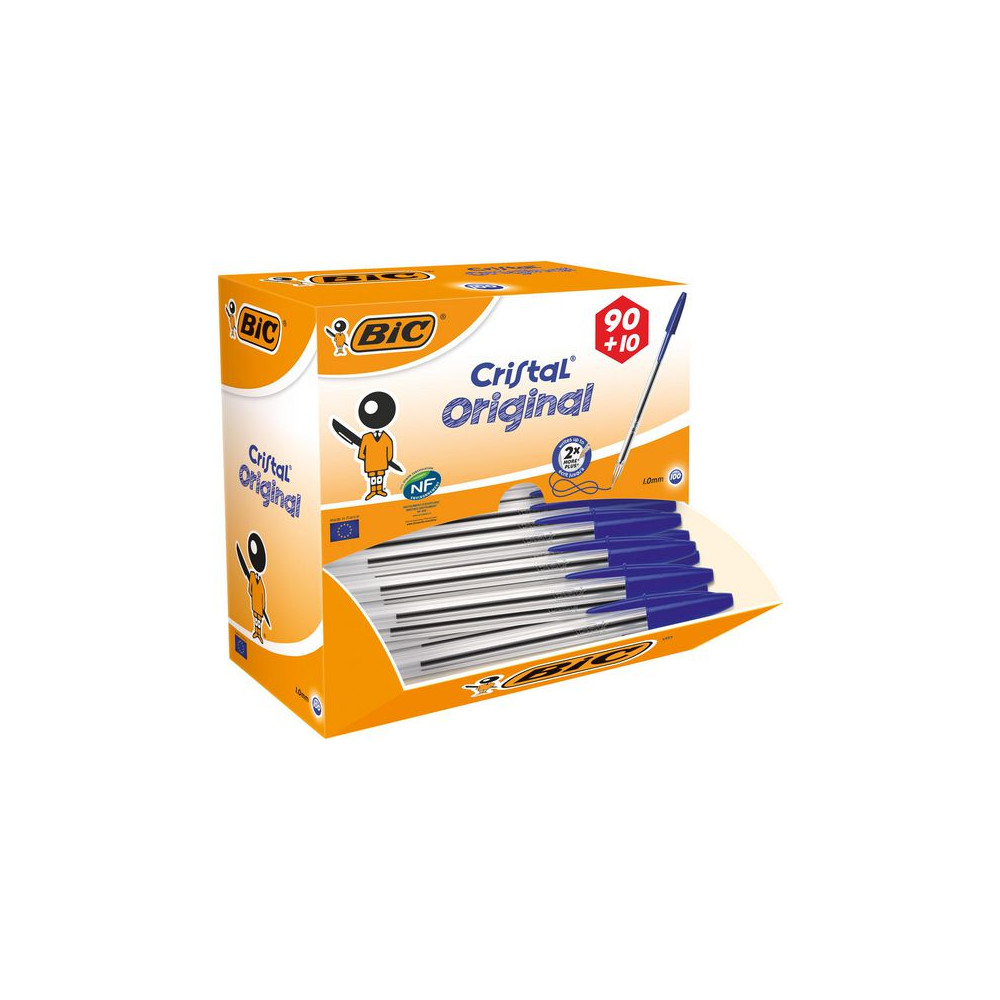 Produktbild för Kulpenna BIC Cristal 1,0 blå 100/fp