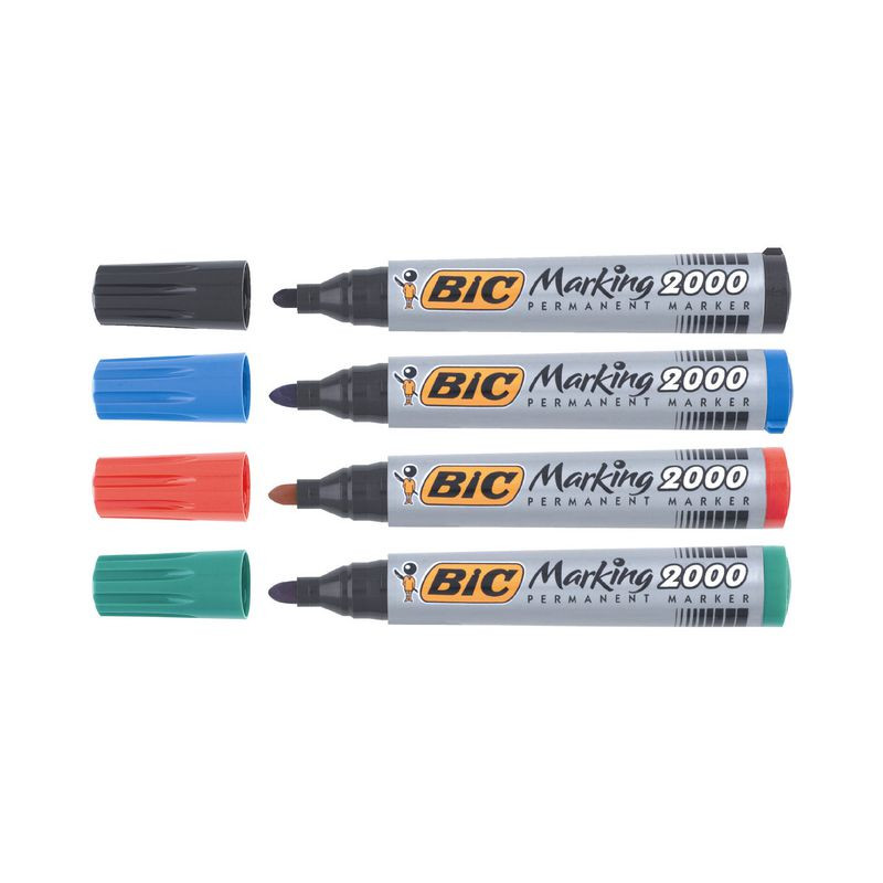 Produktbild för Märkpenna BIC 2000 4 färger/fp