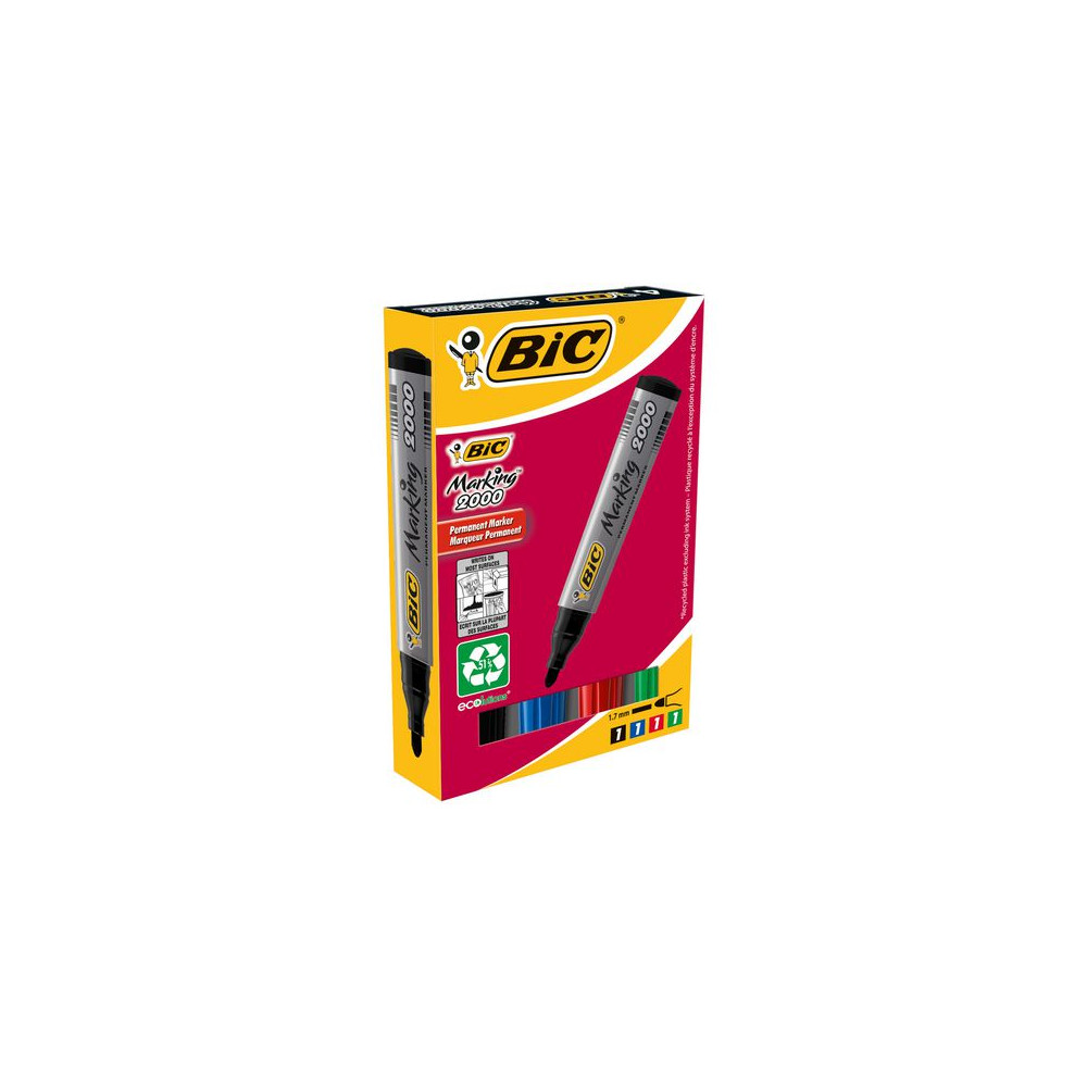 Produktbild för Märkpenna BIC 2000 4 färger/fp