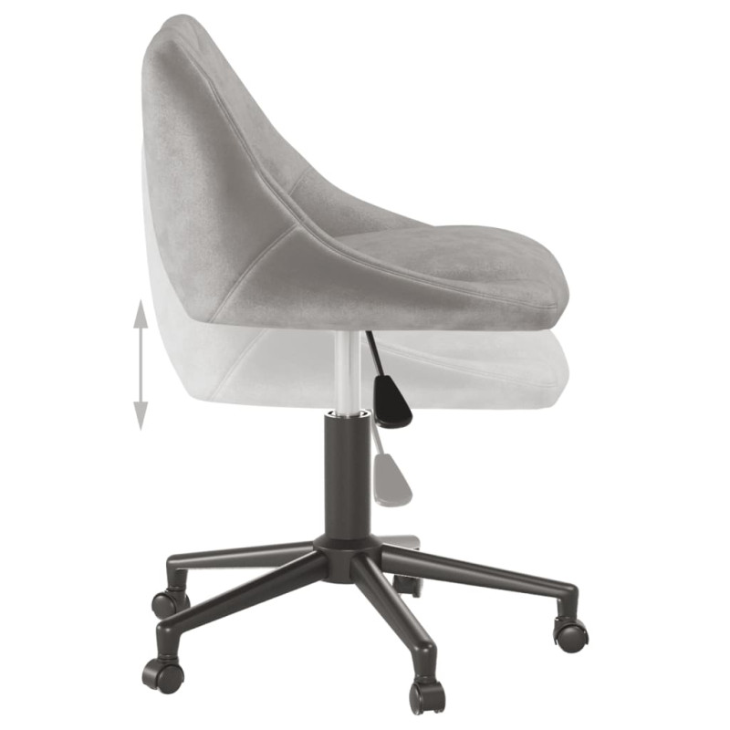 Produktbild för Snurrbar kontorsstol ljusgrå sammet