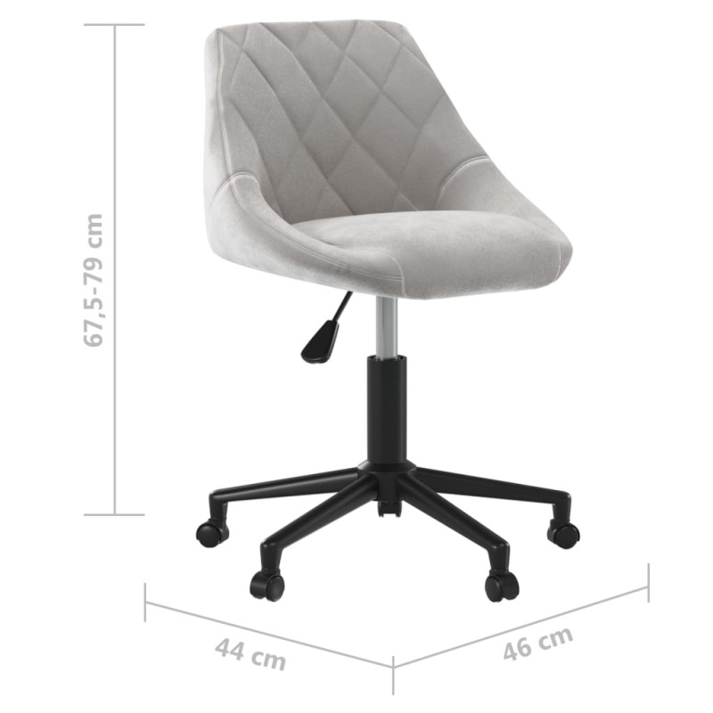 Produktbild för Snurrbar kontorsstol ljusgrå sammet