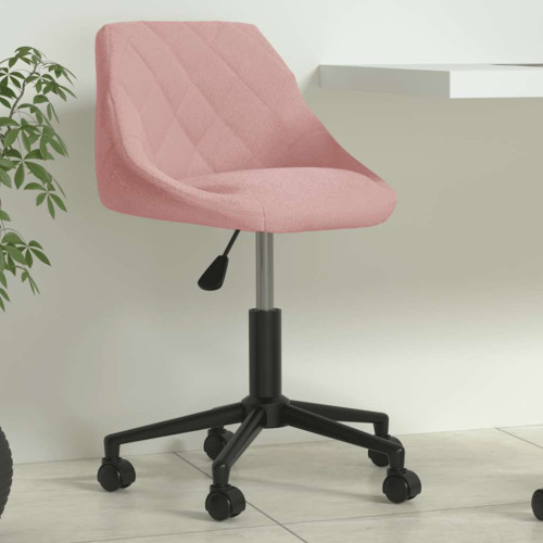 vidaXL Snurrbar kontorsstol rosa sammet