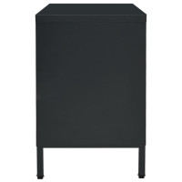Miniatyr av produktbild för TV-bänk svart 105x35x52 cm stål och glas