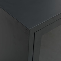 Miniatyr av produktbild för TV-bänk svart 105x35x52 cm stål och glas