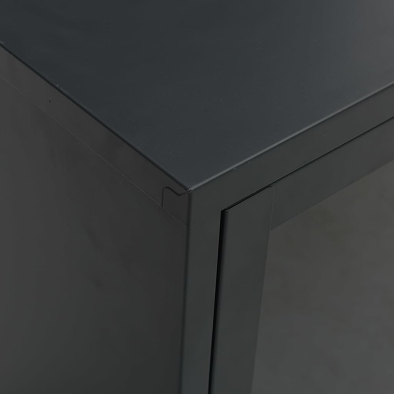 Produktbild för TV-bänk svart 105x35x52 cm stål och glas