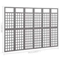 Miniatyr av produktbild för Rumsavdelare/Spaljé 6 paneler massiv furu grå 242,5x180 cm