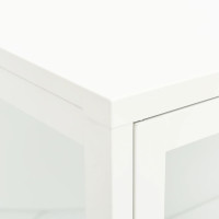 Produktbild för Skänk vit 75x35x105 cm stål och glas
